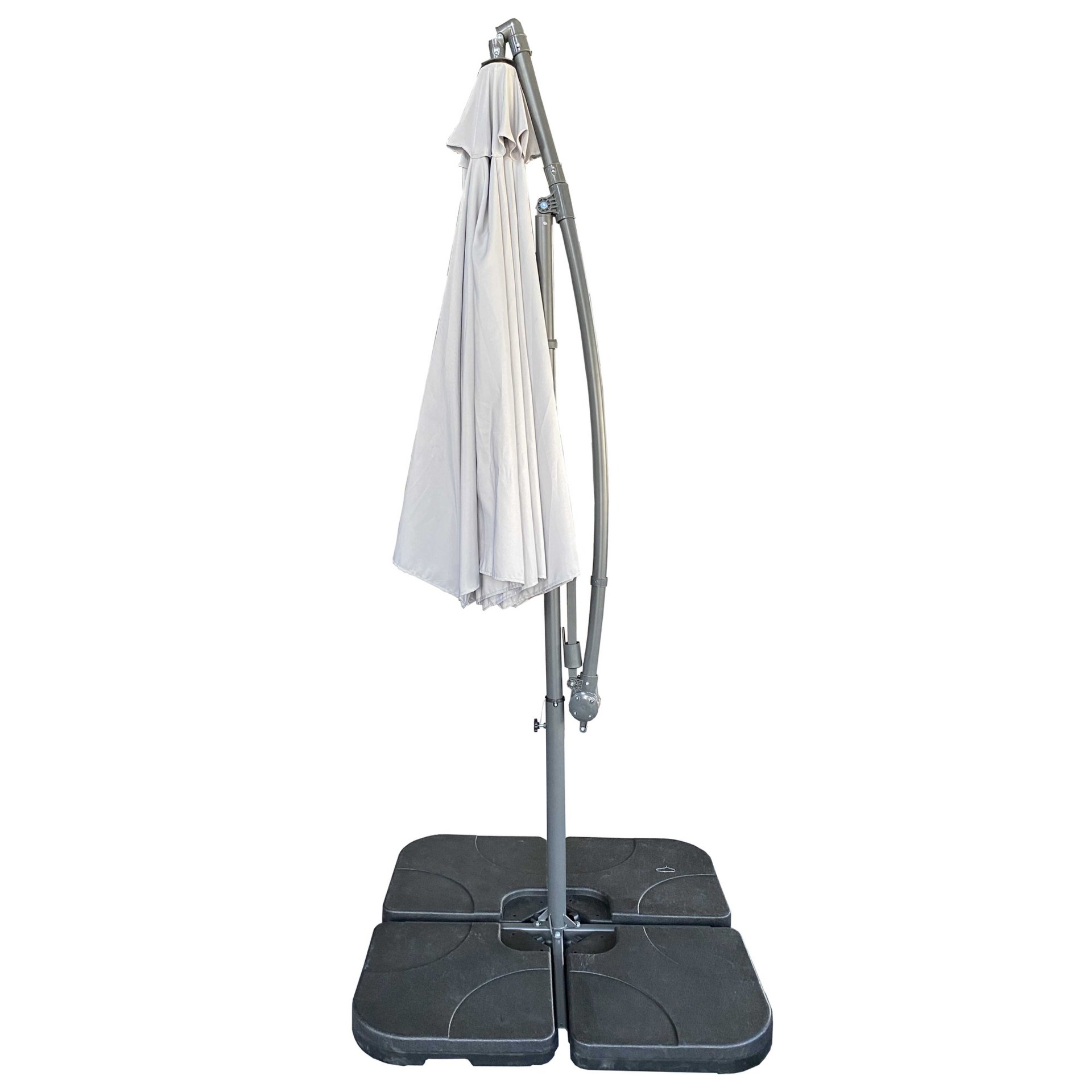 10 Ft Offset Cantilever Patio Umbrella With Crank And Tilt Adjustment For Pool, Deck, And Garden - Gray - Image 4