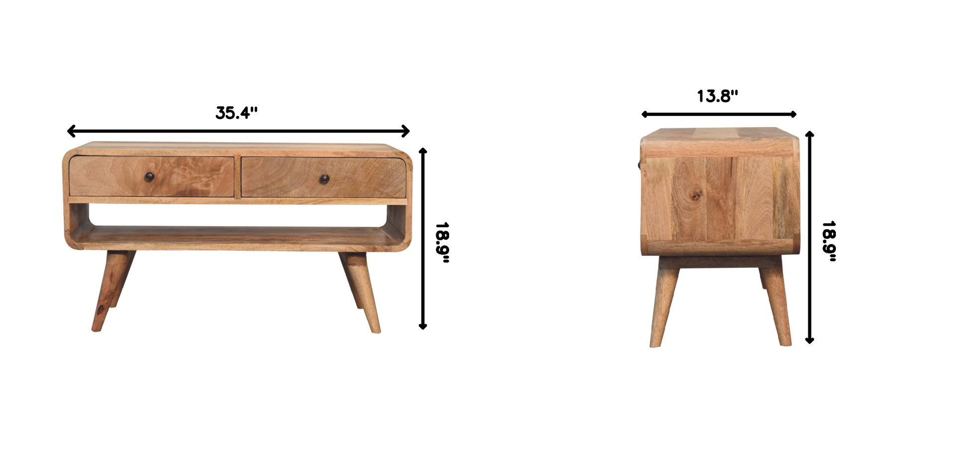 Reverse Curve Media Unit - Oak - Image 10