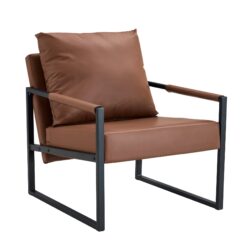 Classic Metal Frame Sofa Ergonomically Designed, A Perfect Blend Of Modern And Industrial Styles - Brown