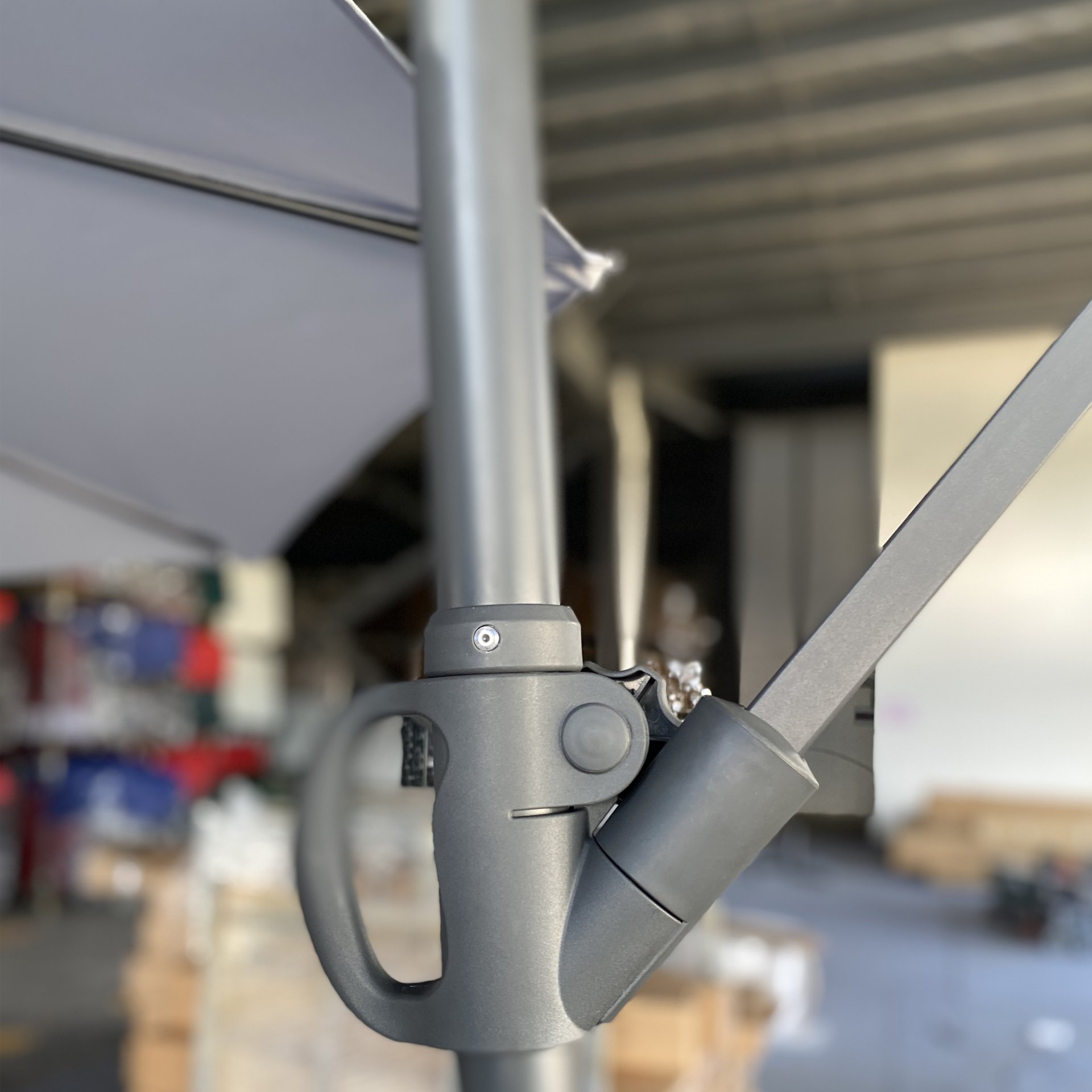 10 Ft Offset Cantilever Patio Umbrella With Crank And Tilt Adjustment For Pool, Deck, And Garden - Gray - Image 5