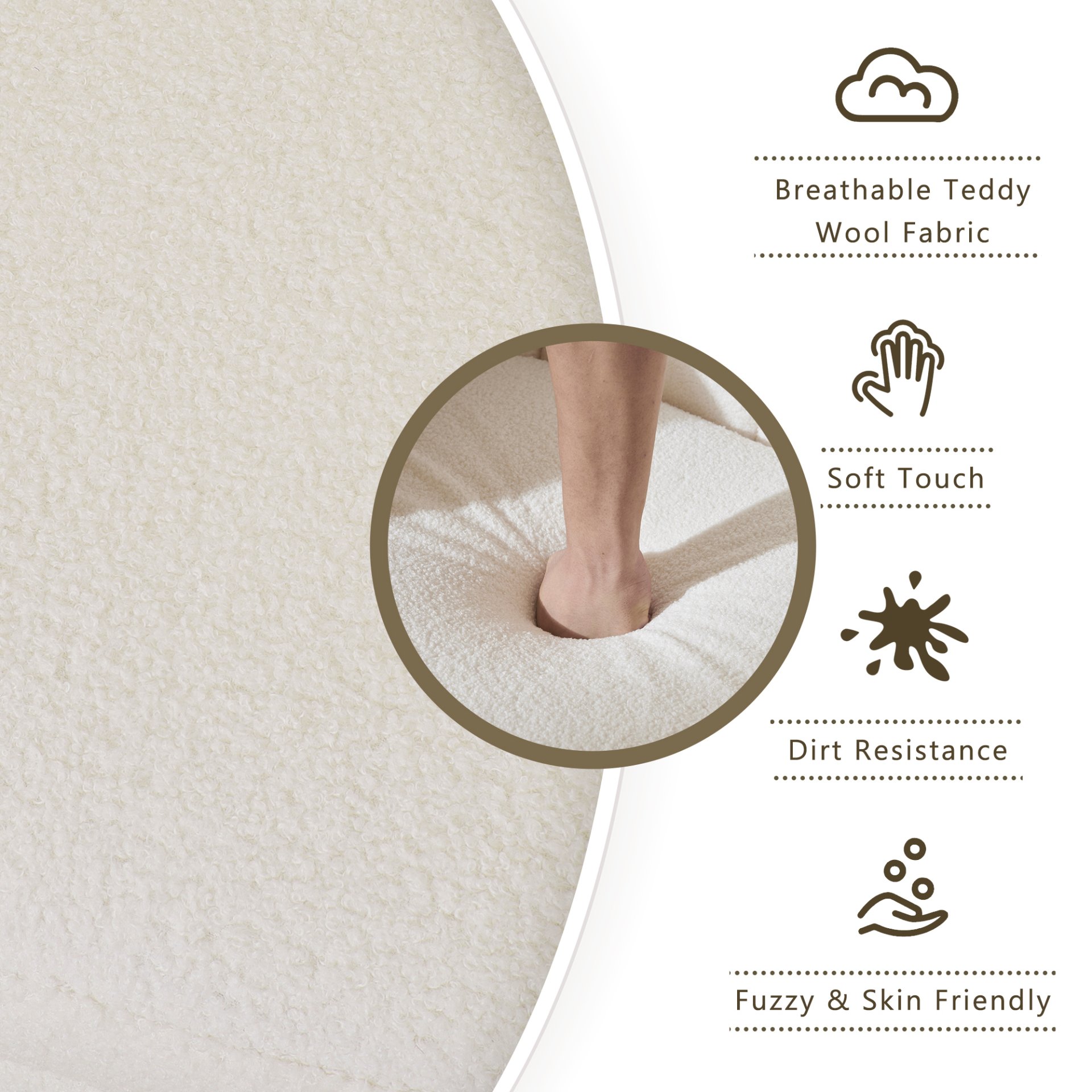 Accent Chair With Birch Wood Legs - White - Image 6