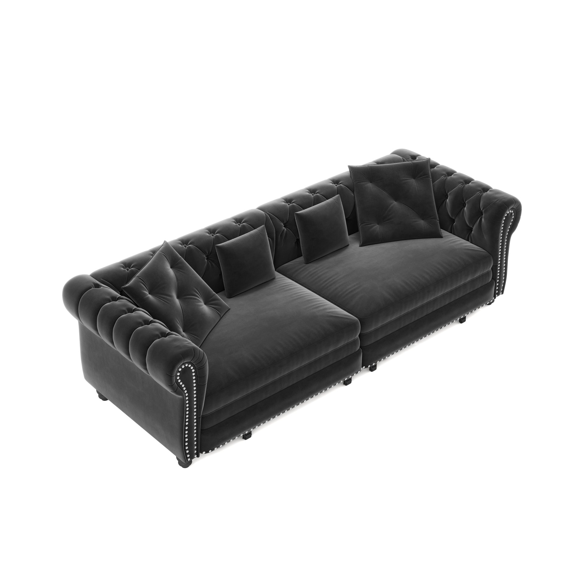 3 In 1 Pull Out Sofa Bed, Convertible Sleeper Sofa Bed, 3 Seater Sofa With Movable Ottoman - Gray - Image 20