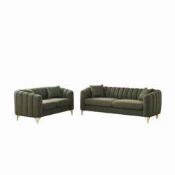 Oversized Sofa, 3 And 2 Seater Deep Tufted Couch - Green