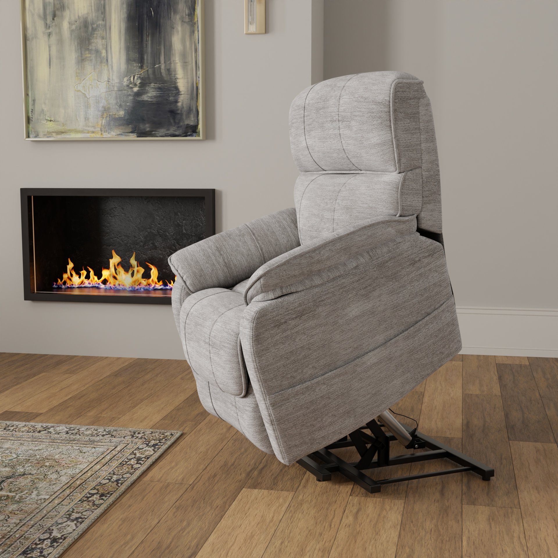 Lucie - Fabric Power Lift Chair - Gray - Image 13