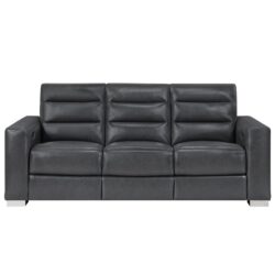 Yamein - Power Reclining Sofa With Bookcase Arms And LED Lights - Charcoal