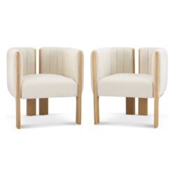 Stylish Seating Dining Chairs (Set of 2) - Beige / Natural