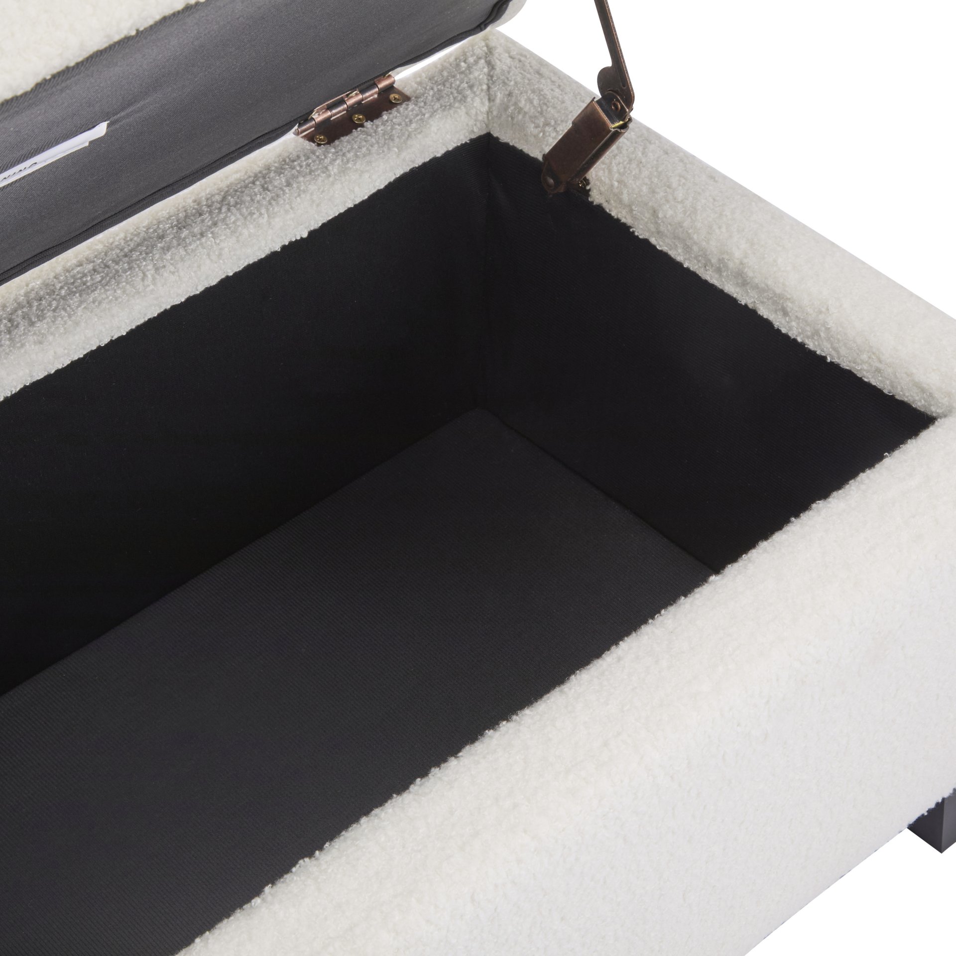 Storage Ottoman With Flip Top Lid - Dark Brown / White - Image 15