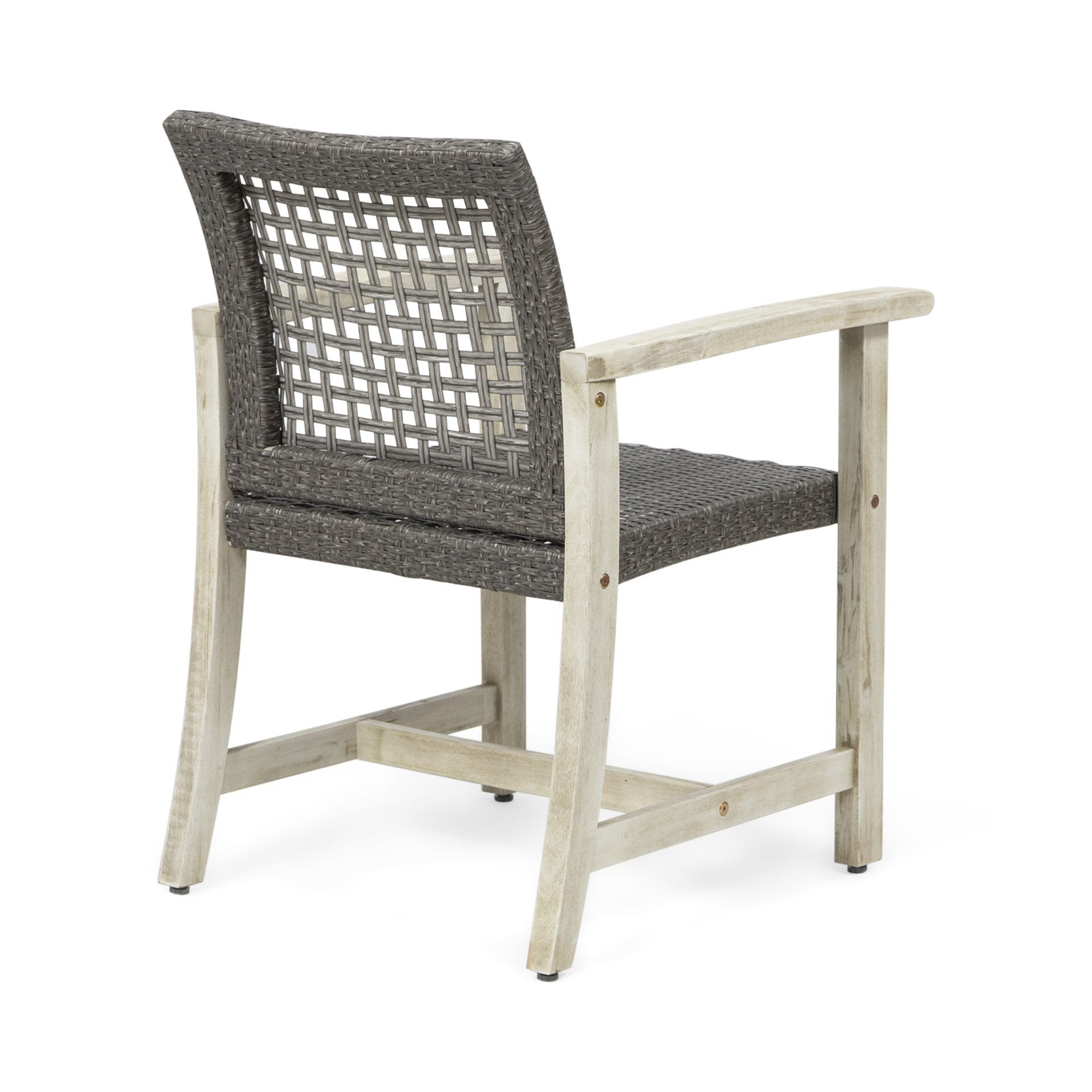 Outdoor Dining Chair (Set of 2) - Light Gray / Mix Black - Image 9