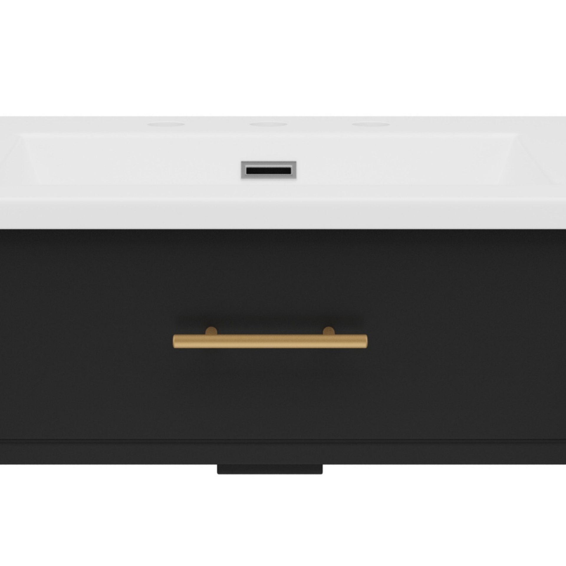 Bathroom Vanity With Sink, Soft Close Doors And Adjustable Shelf, Curved Profile Design - Black - Image 12