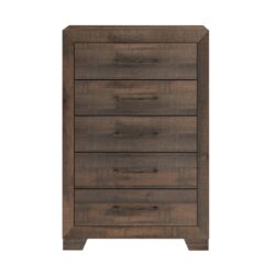 5 Drawer Chest With Casual Style - Brown