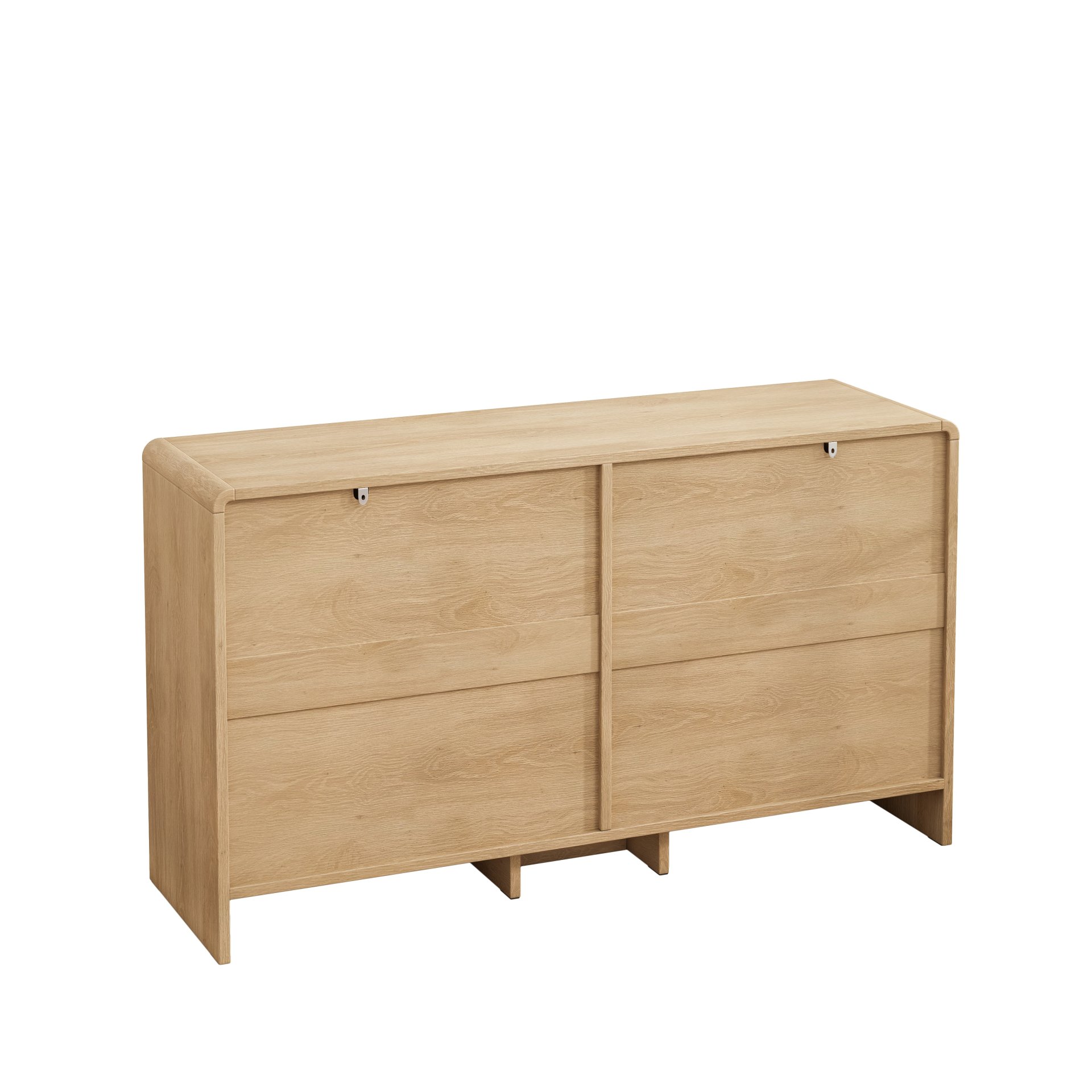 Arc Shaped Corner Rattan Cabinet With 6 Drawers - Natural - Image 7