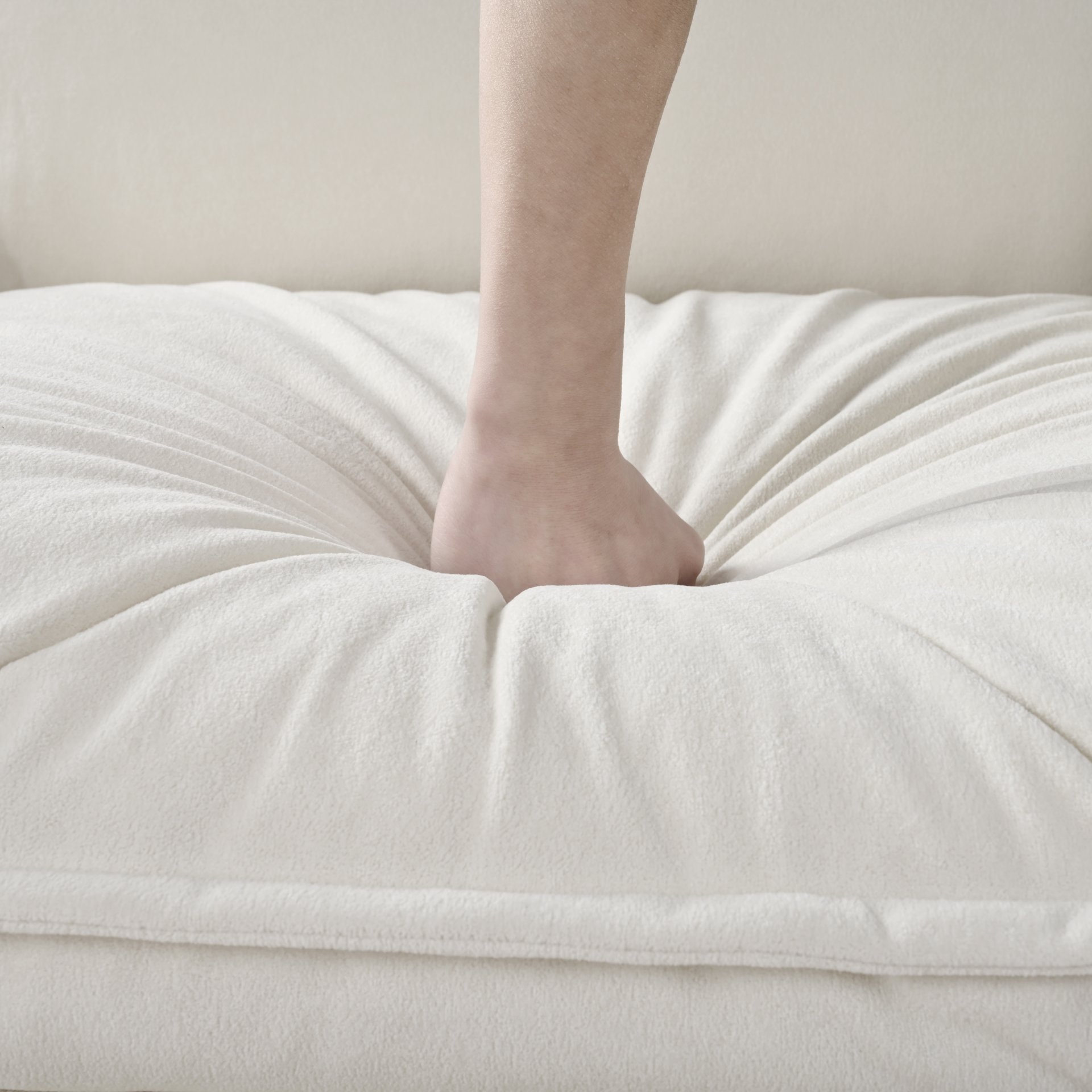 Deep Seat Sectional Cloud Sofa With 2 Ottomans & Soft Pillows, Modular Loveseat For Living Room - Beige Chenille 75.59X57.48X33.46 Inches - Image 11