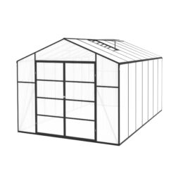 Newly Design Windproof Greenhouse 10 X 14 Ft Polycarbonate Greenhouse For All Season Outdoor Use - Black