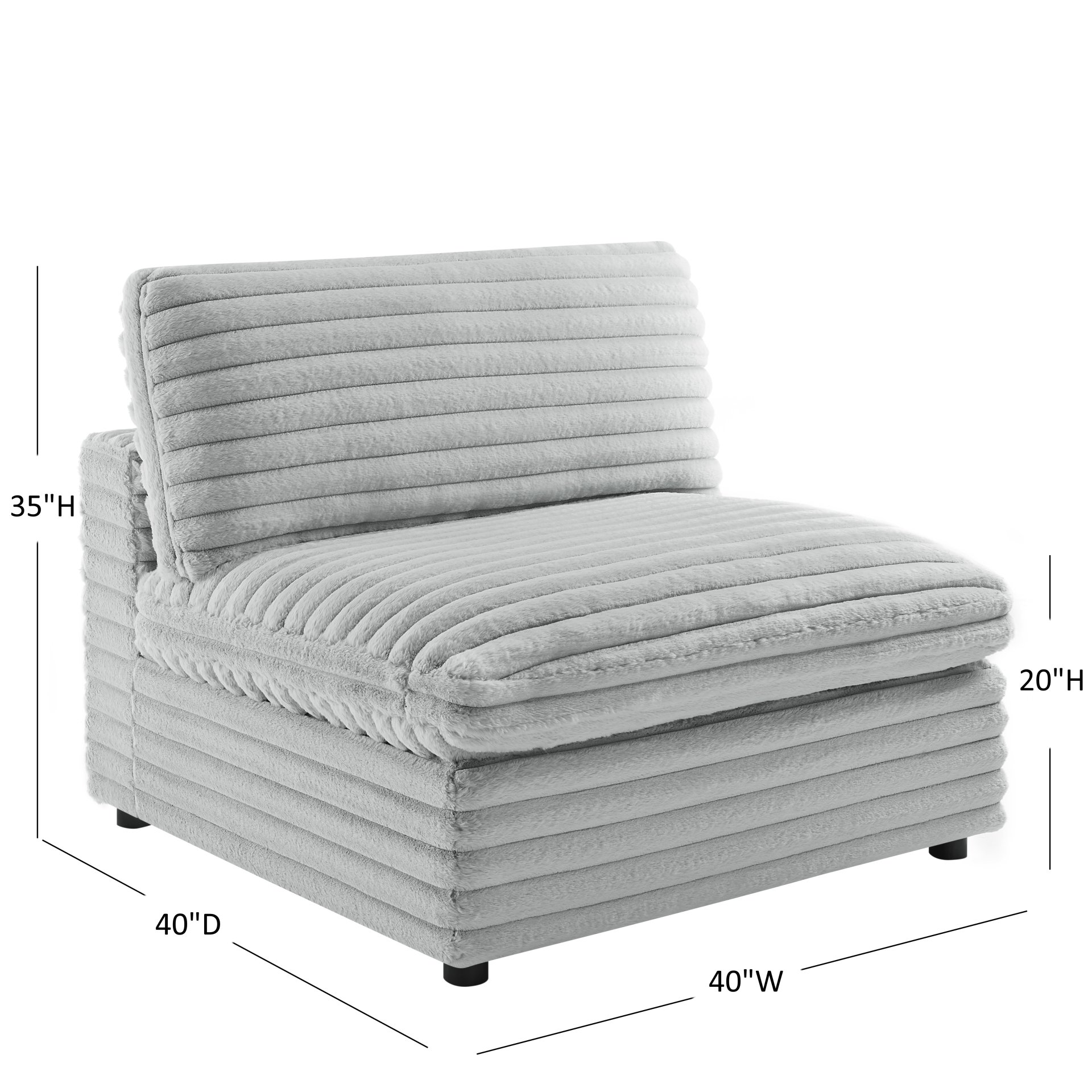 Jenny - rmless Slipper Chair - Gray - Image 3