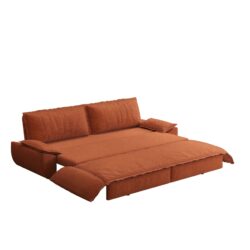 Queen Pull Out Sofa Bed, 3 In 1 Convertible Sleeper Sofa, Multi Functional Loveseat Bed - Orange
