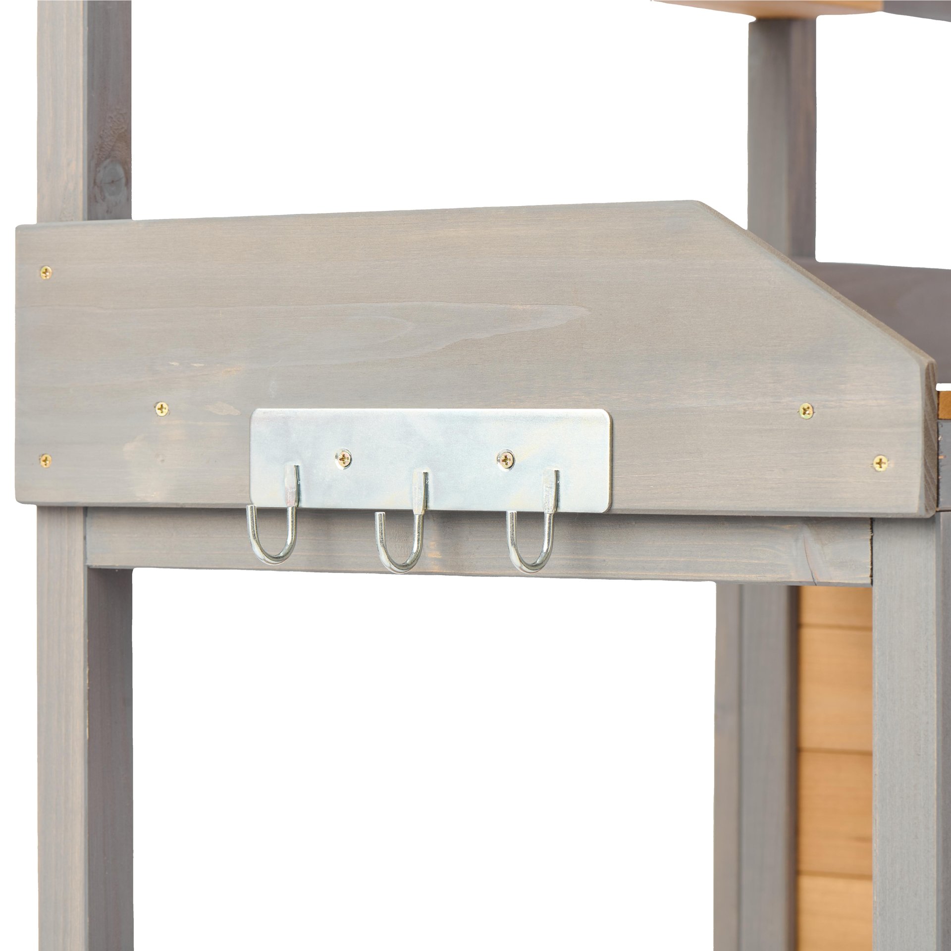 Outdoor Potting - Bench, Workstation Table With Cabinet For Backyard Garden Supplies - Brown / Gray - Image 19