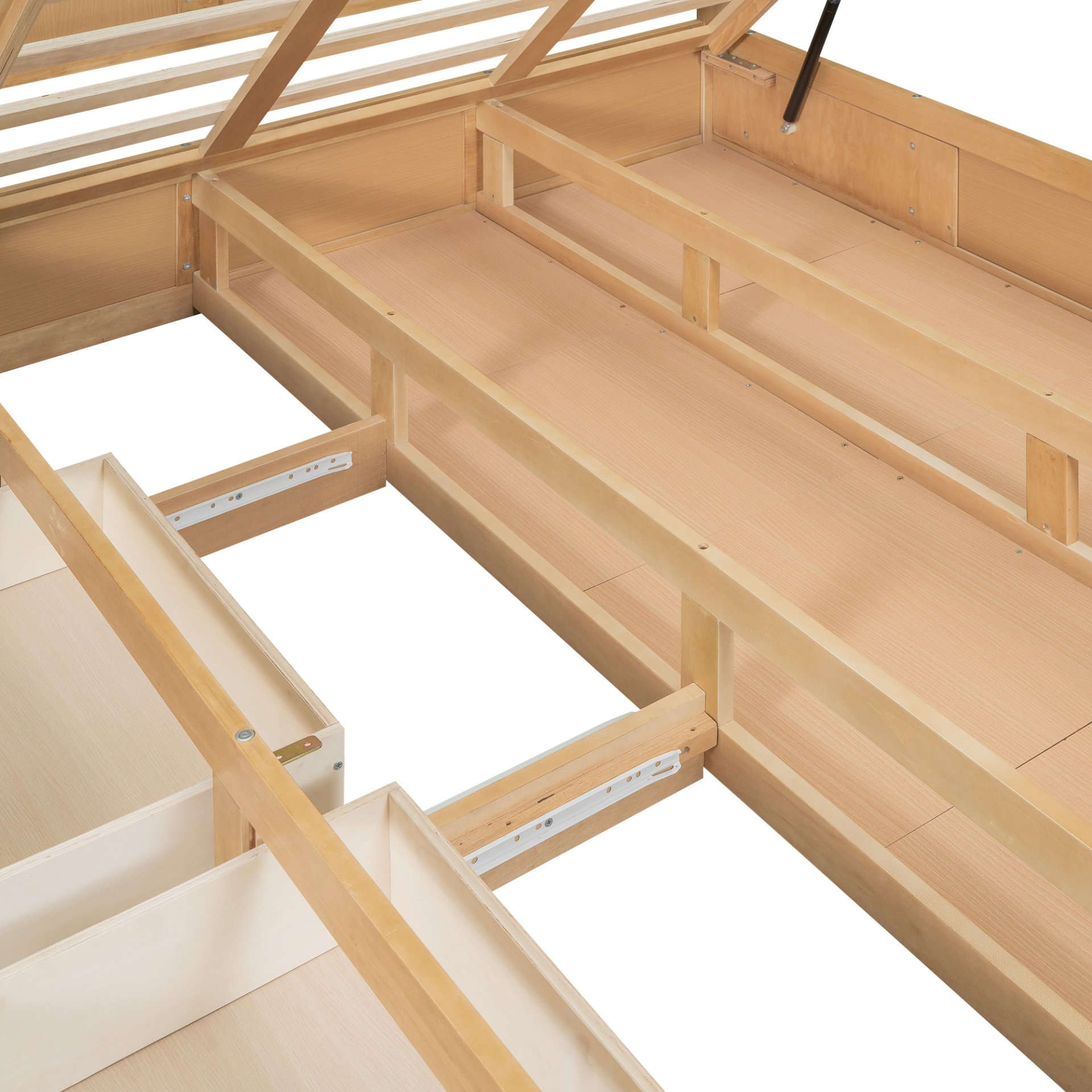 Full Size Platform Bed With Underneath Storage And 2 Drawers - Natural - Image 16