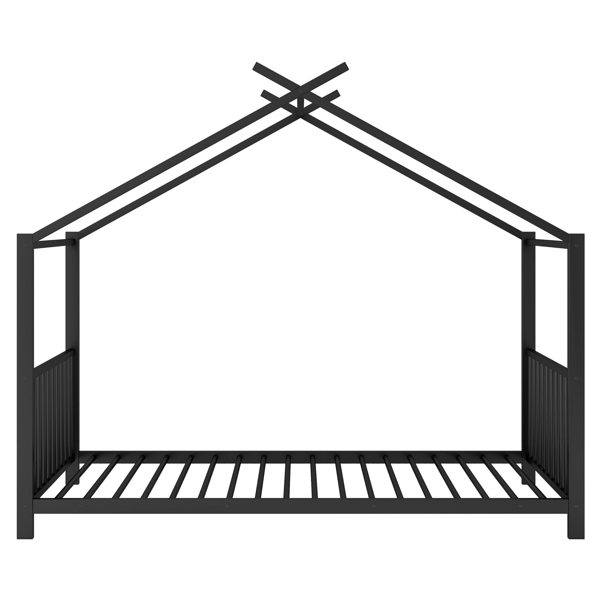 Twin Size House Platform Bed - Black - Image 7