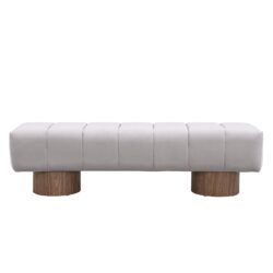 Upholstered Dining Bench For Dining Room - Light Gray