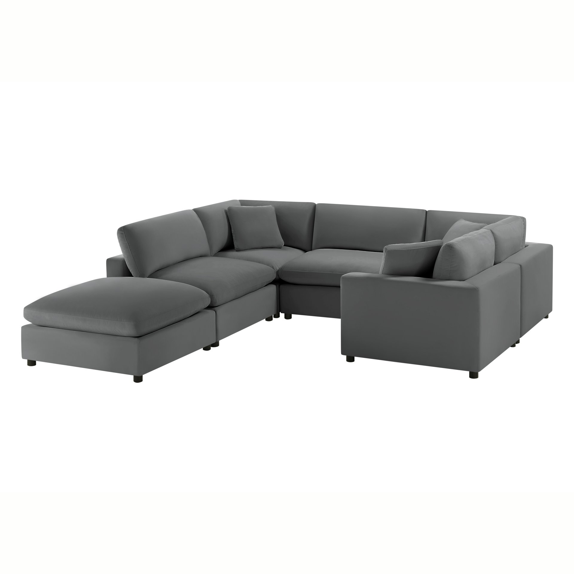 Caylie - Modular 6 Piece Sectional - Charcoal - Image 4