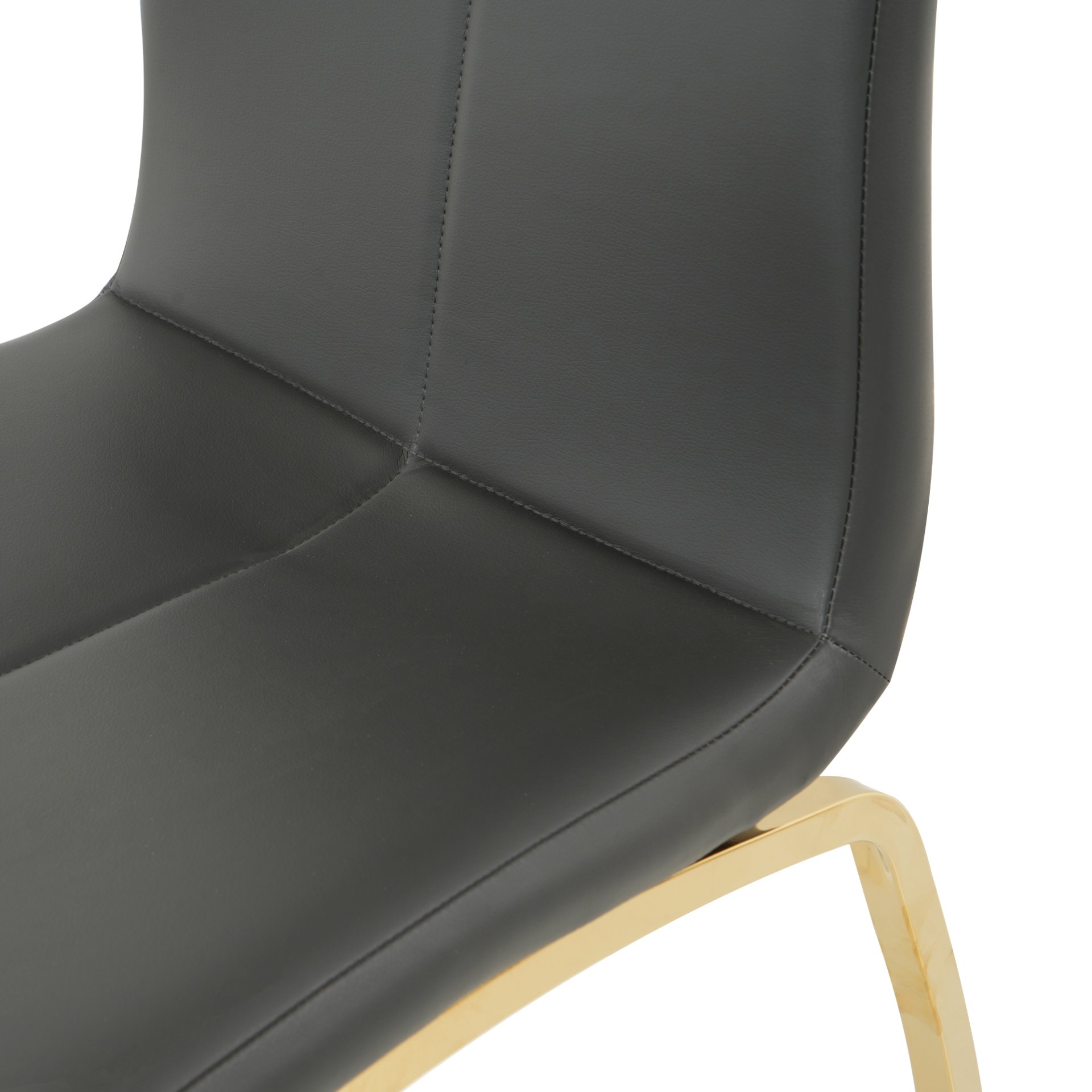 Modern Upholstered Dining Chair (Set of 4) With Gold Plated Metal Legs - Black - Image 6
