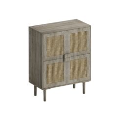 4 Door Storage Cabinet With 8 Shelves - Gray