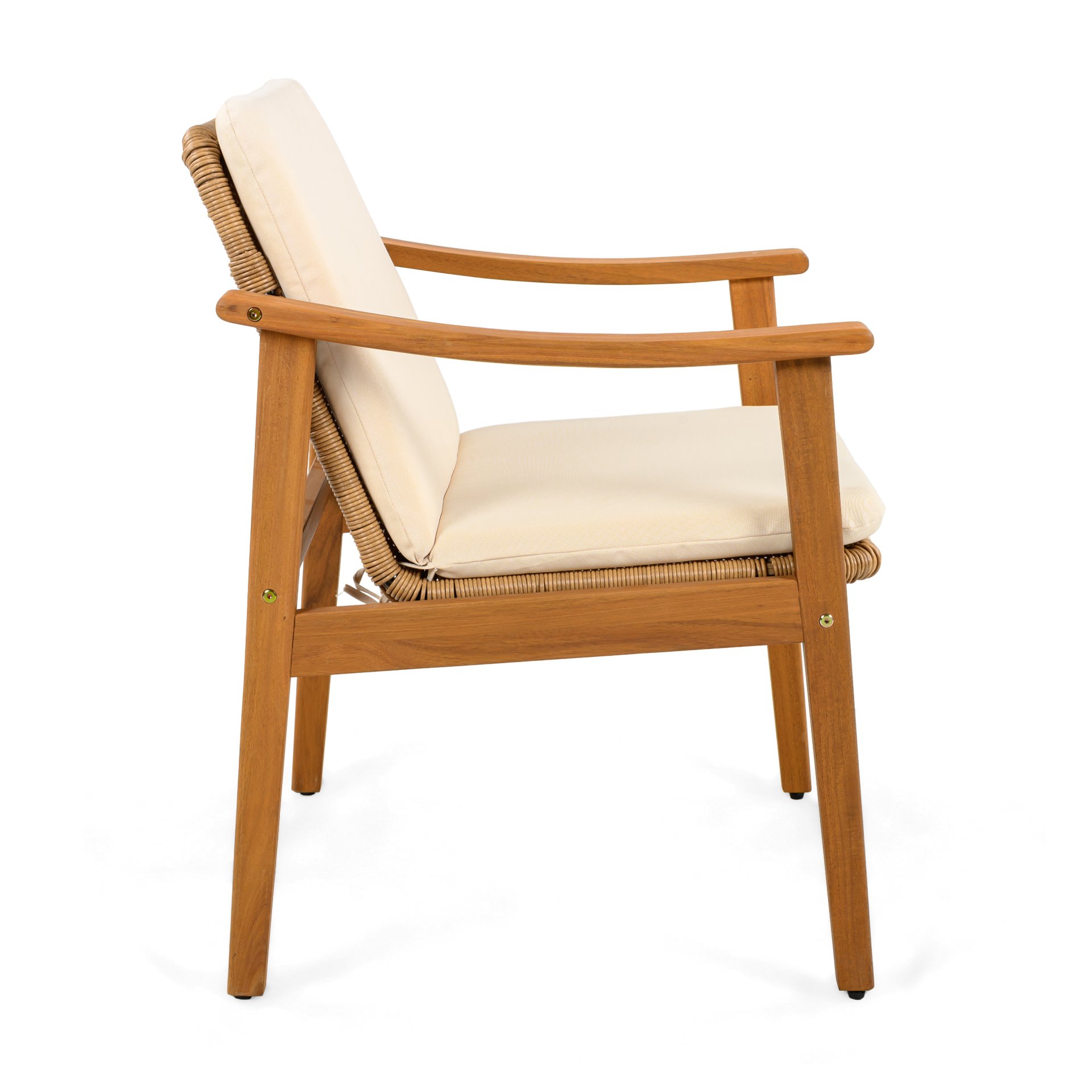 Outdoor Dining Chairs (Set of 2) - Teak / Beige - Image 9