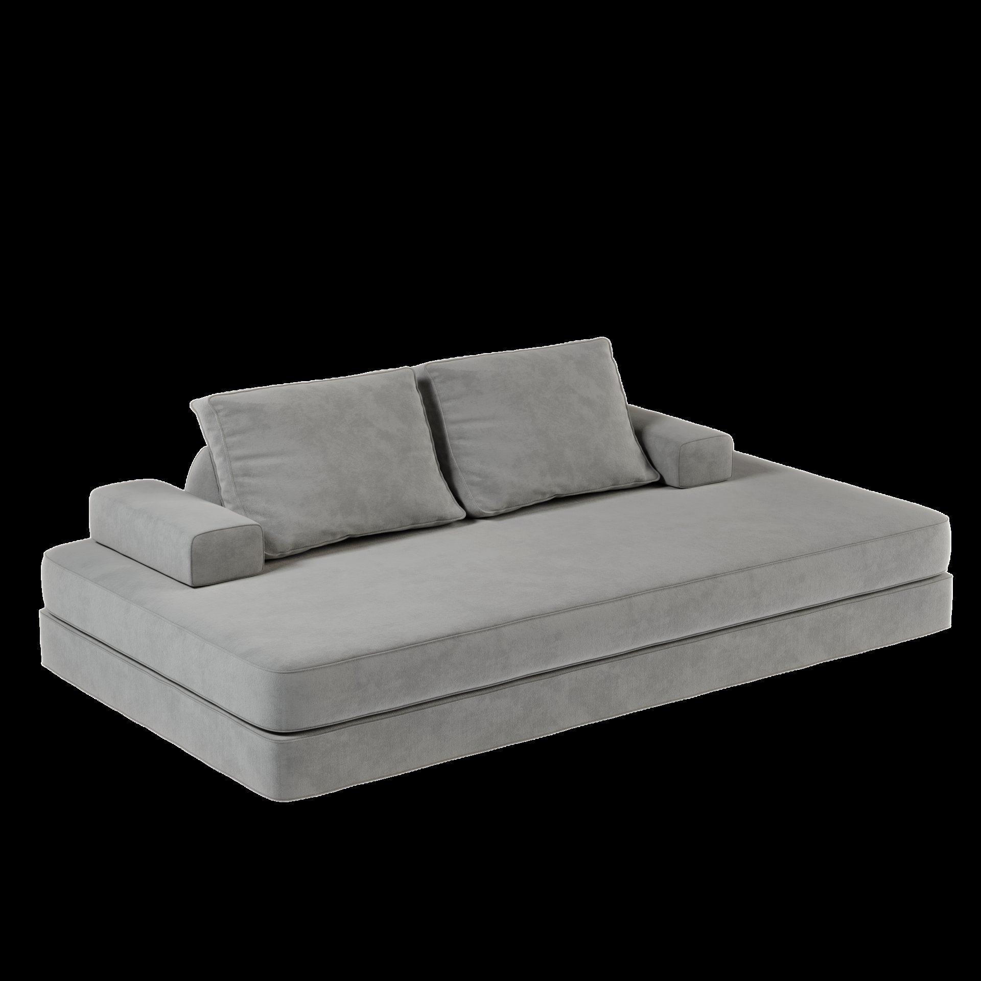 Multifunctional Convertible Sofa Bed With 2 Tumbler Backrests And 2 Pillows, Diy Modern Upholstered Couch - Light Gray - Image 22