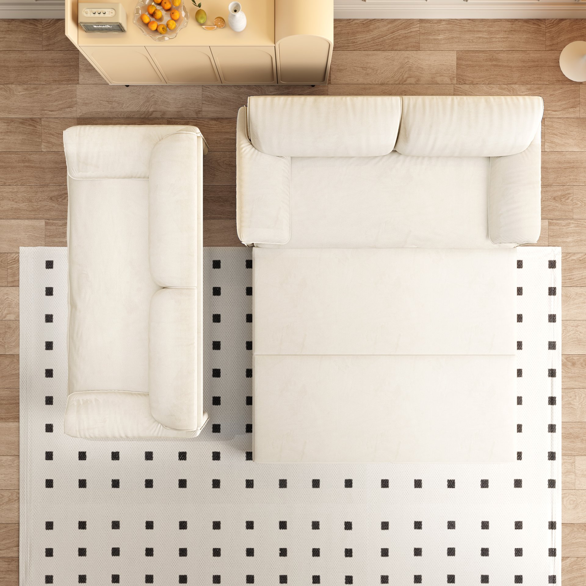 Queen Pull Out Sofa Bed, 3 In 1 Convertible Sleeper Sofa With Side Storage - Beige - Image 7