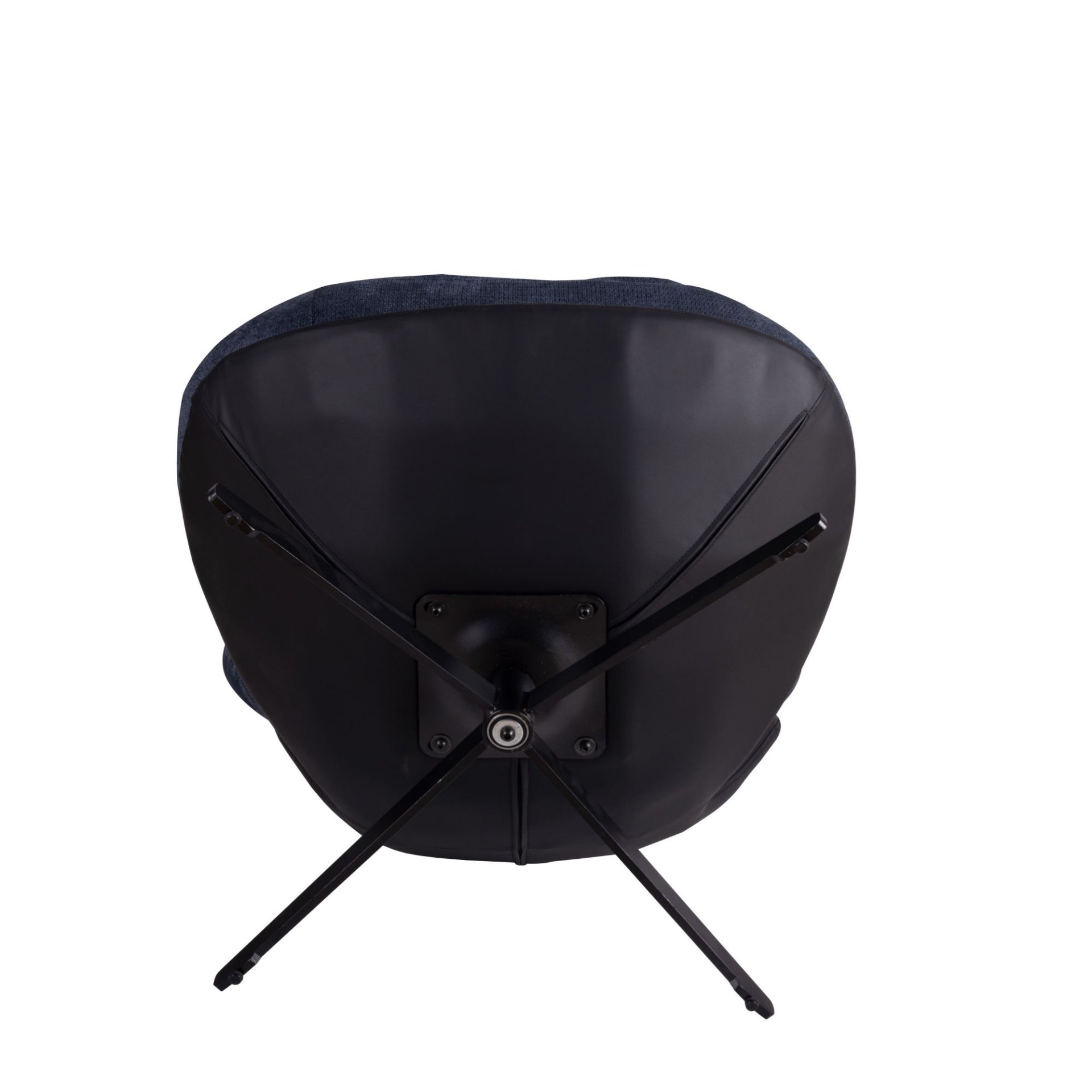 360° Swivel Office Chair, Modern Chenille Chair With And Metal Base Frame, No Wheels, Accent Chair - Dark Blue - Image 15