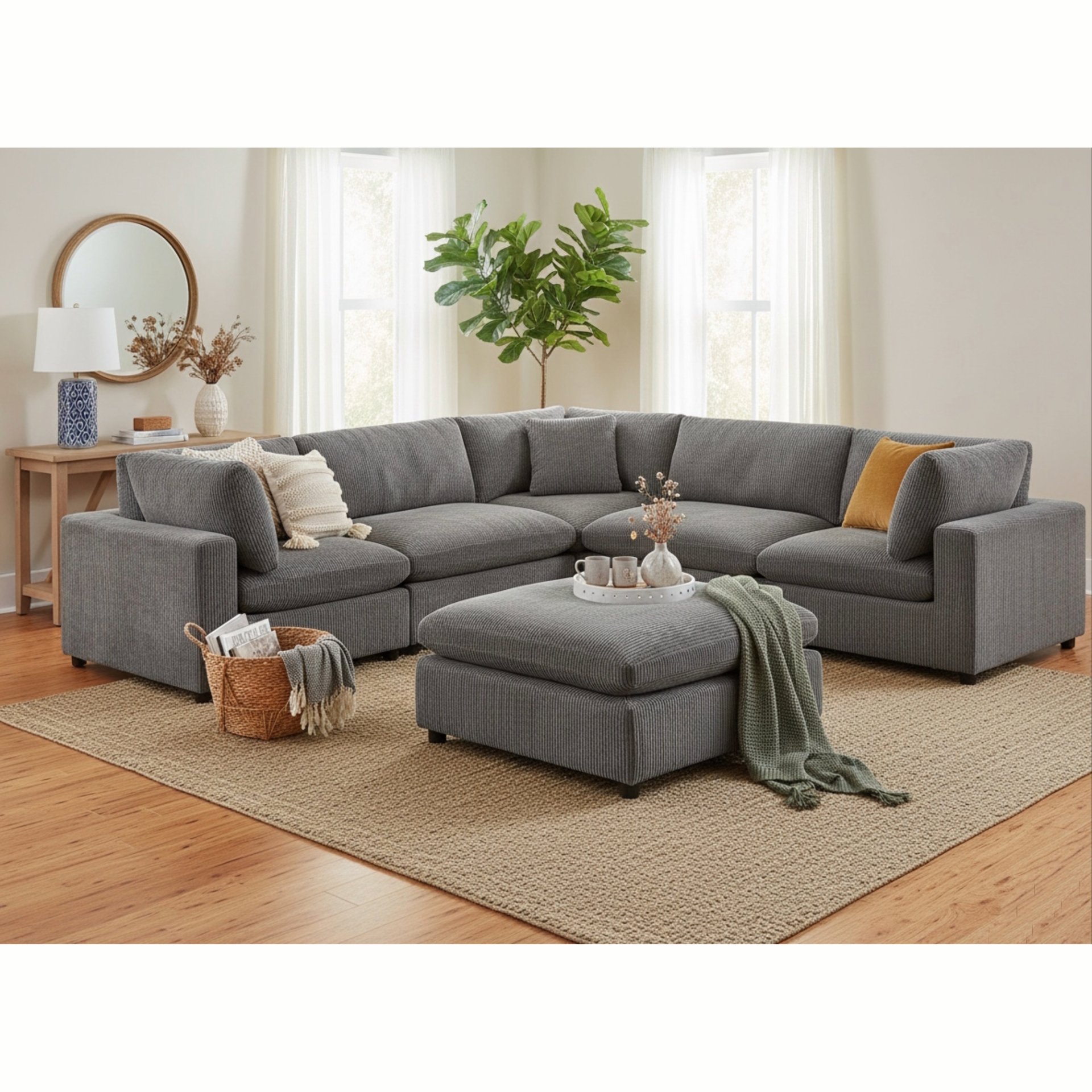 Chelsea - Modular 6 Piece Sectional - Charcoal - Image 2