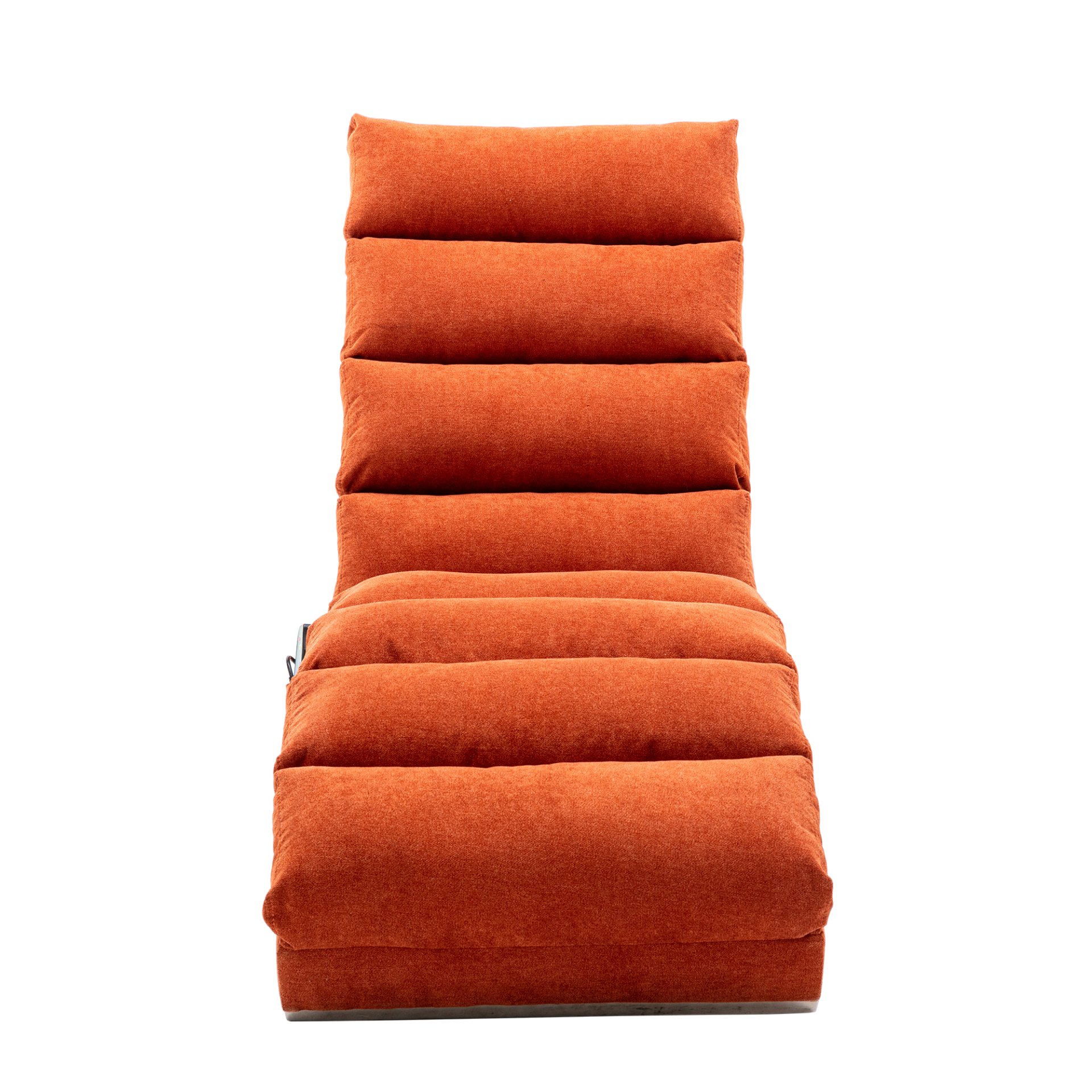 Ergonomic Linen Massage Chaise Lounge With Remote Control, 5 Modes - Orange - Image 14