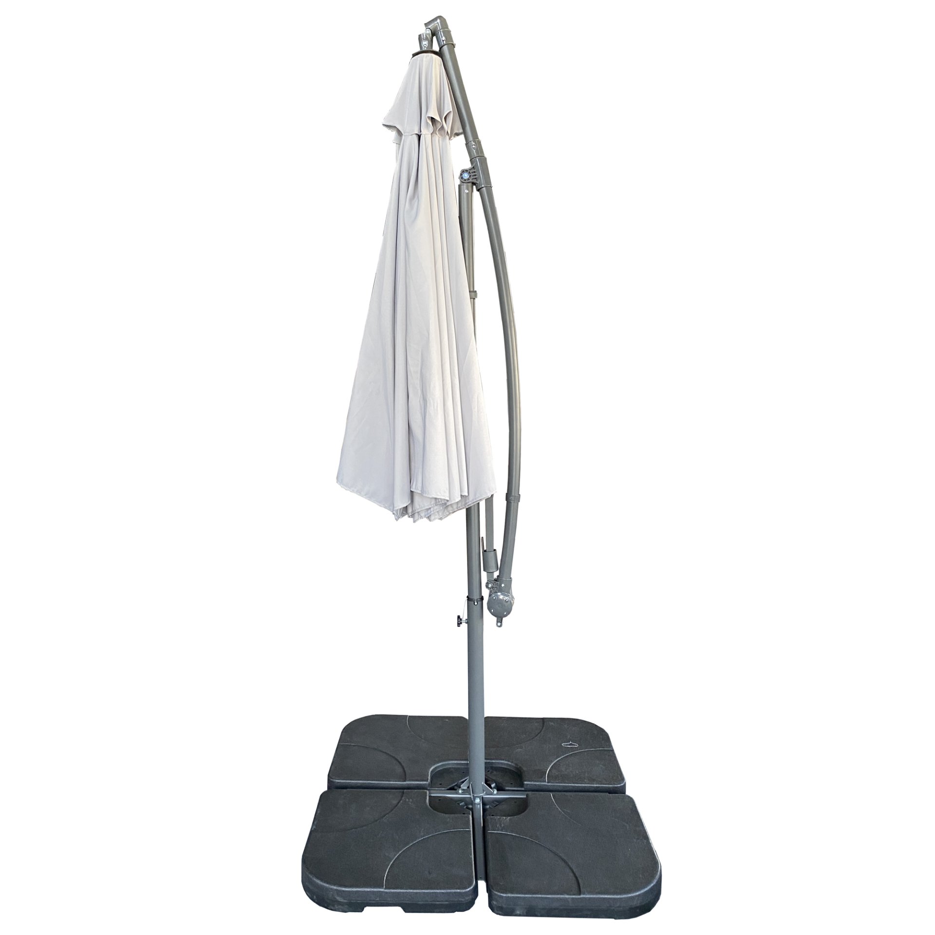 10 Ft Offset Cantilever Patio Umbrella With Crank And Tilt Adjustment For Pool, Deck, And Garden - Gray - Image 2