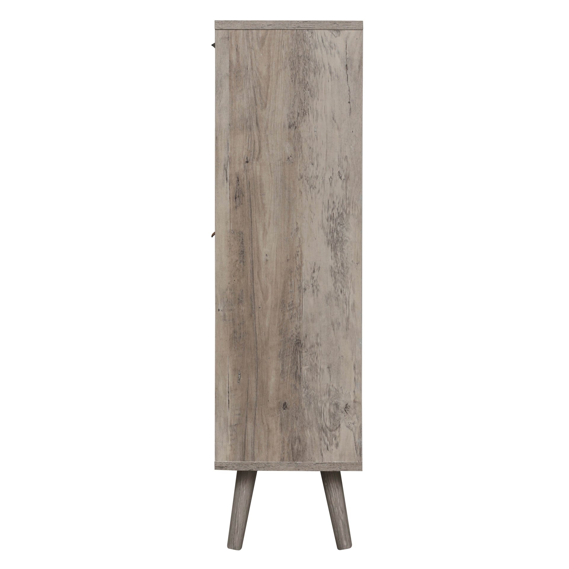 4 Door Shoe Rack, Freestanding Modern Shoe Storage Cabinet, For Entryway - Dark Gray - Image 12