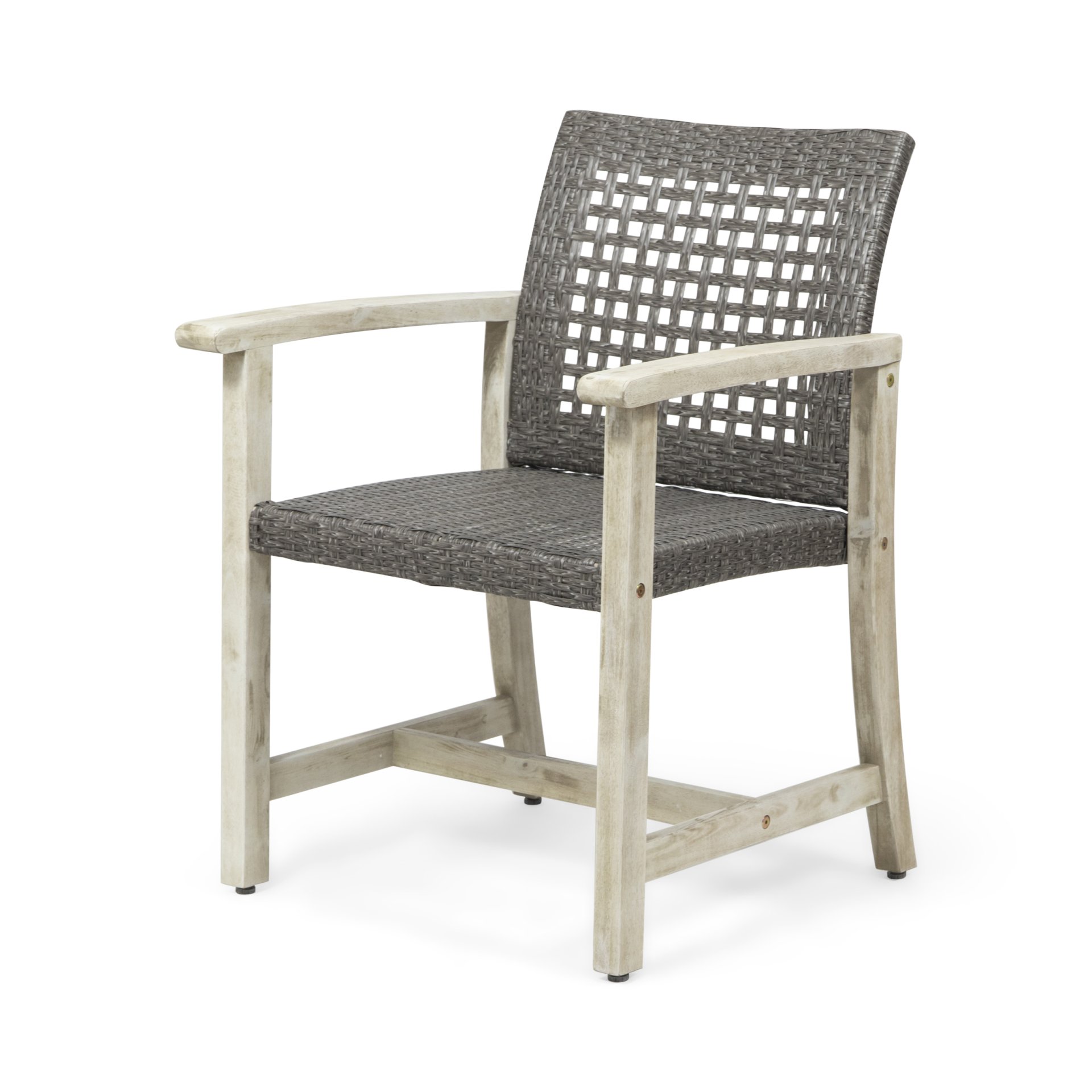 Outdoor Dining Chair (Set of 2) - Light Gray / Mix Black - Image 8